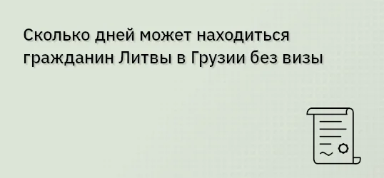 Сколько дней может находиться гражданин Литвы в Грузии без визы