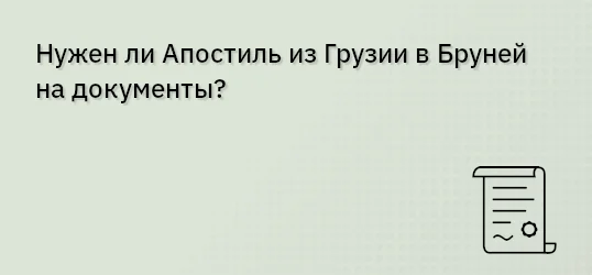 Нужен ли Апостиль из Грузии в Бруней на документы?