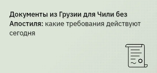 Документы из Грузии для Чили без Апостиля: какие требования действуют сегодня