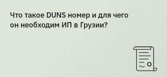 Что такое DUNS номер и для чего он необходим ИП в Грузии?