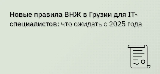 Новые правила ВНЖ в Грузии для IT-специалистов: что ожидать с 2025 года