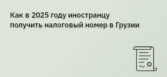 Как в 2025 году иностранцу получить налоговый номер в Грузии