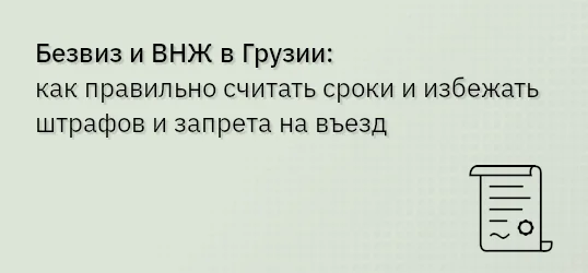 Безвиз и ВНЖ в Грузии: как правильно считать сроки и избежать штрафов и запрета на въезд